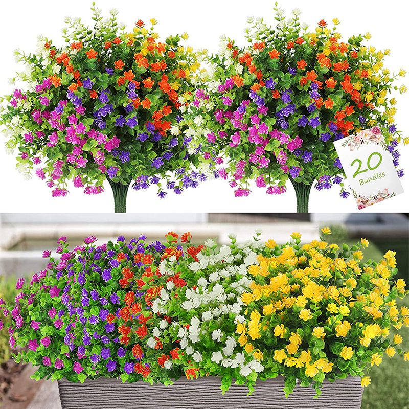 Bonsai Garden Ideas - 3/6 stücke Künstliche Pflanze Blume Eukalyptus