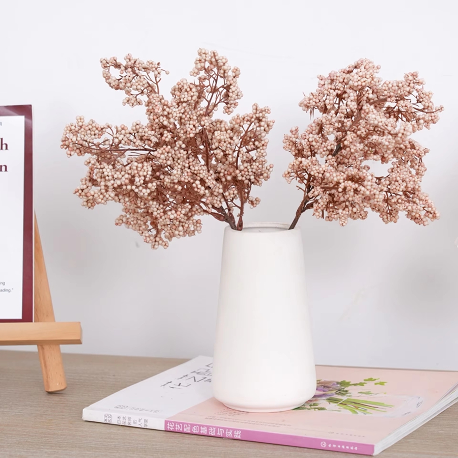 Bonsai Garden Festival - Künstliche Blumen Winterbeere Hochzeitsstrauß Heimdekoration Vase
