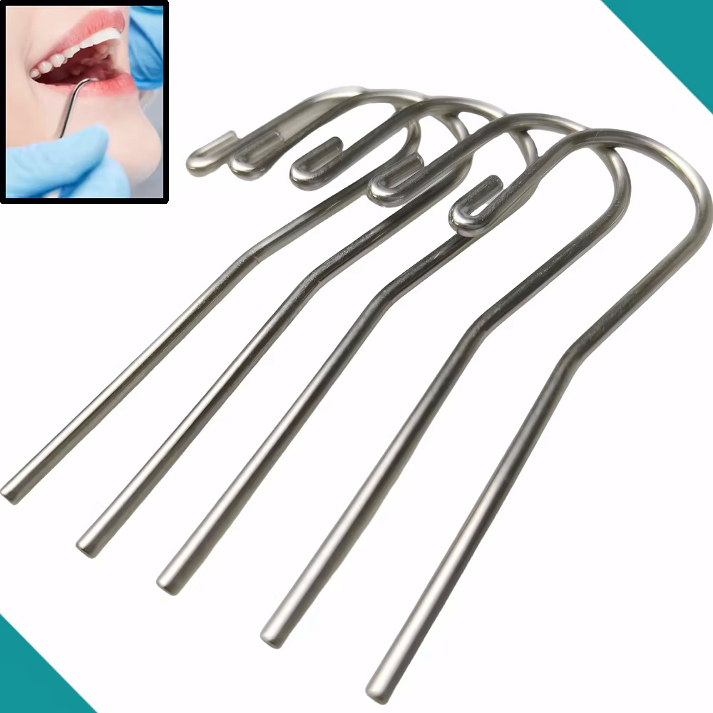 Root Hook Tool - 5 Stück/Packung Edelstahl Dental-Lippenhaken Wurzelkanal-Messzubehör Lippen-Mundhaken