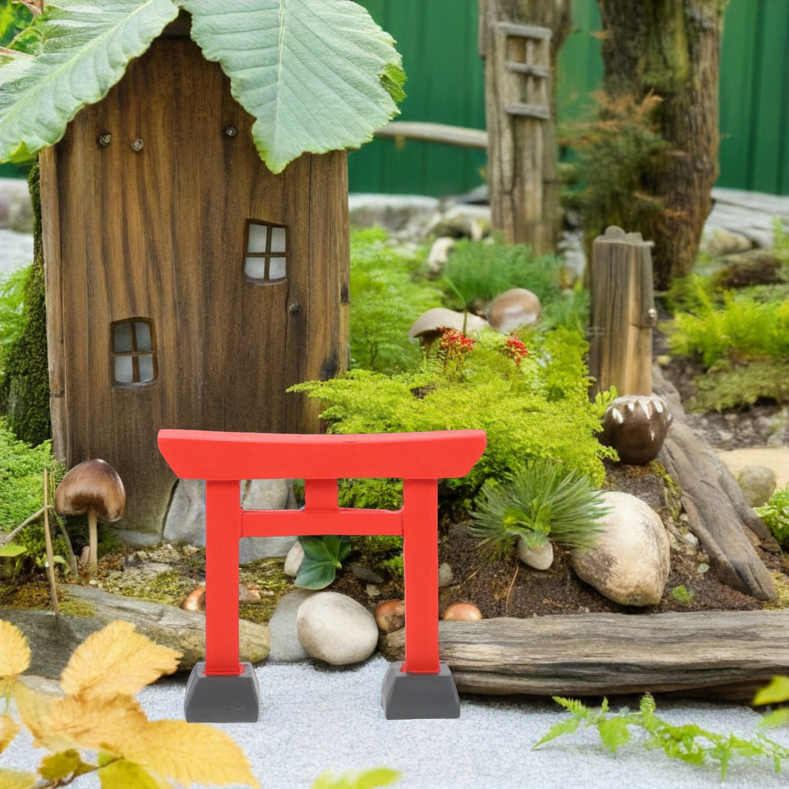 Bonsai Garden Entrance - 2 Stück Miniatur-Harz-Torii-Tore, japanische Schreineingang-Dekoration, kleine