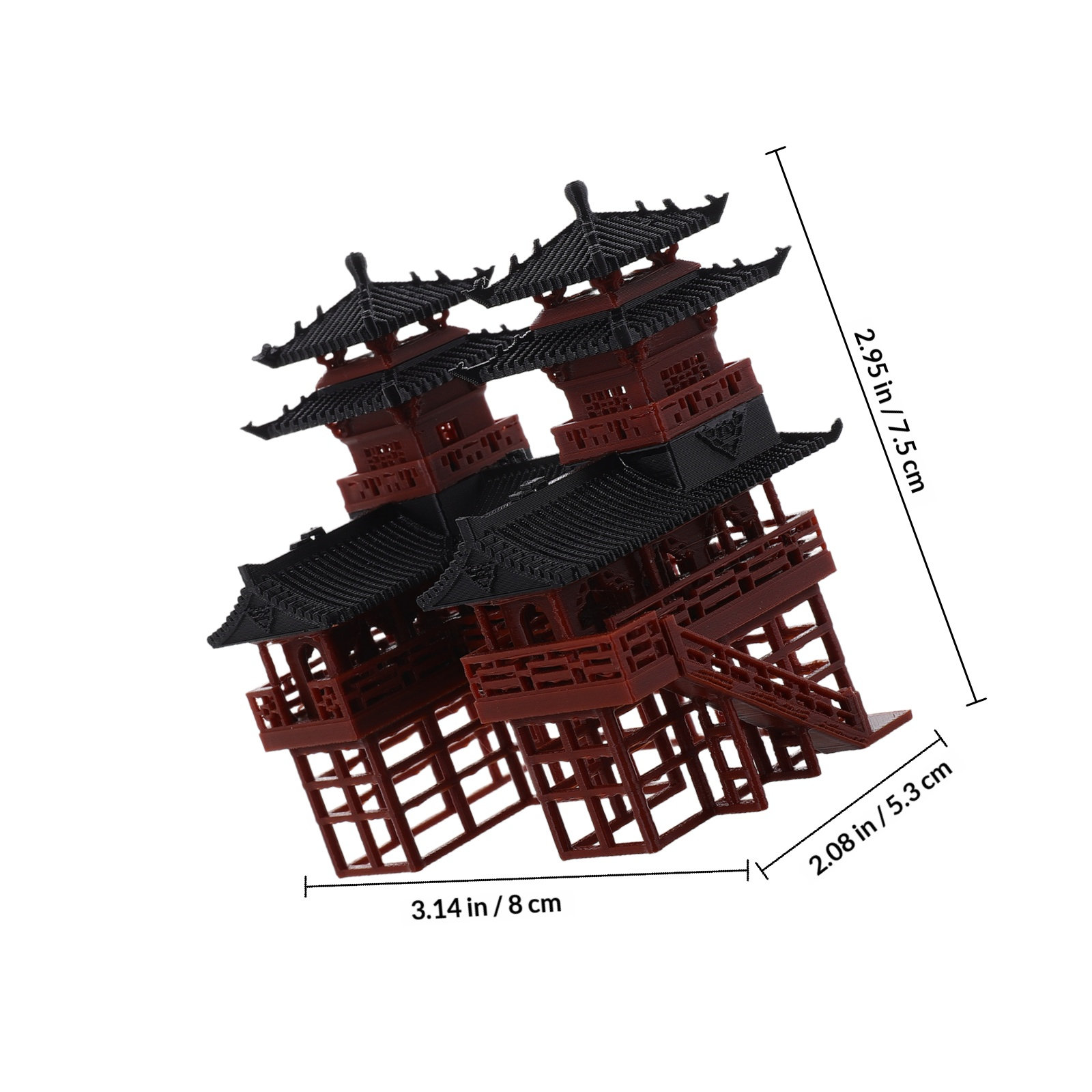 Miniatur-Doppel-Pagoden-Pavill – Bonsai Garden Landscape Design Bewertung und Preis