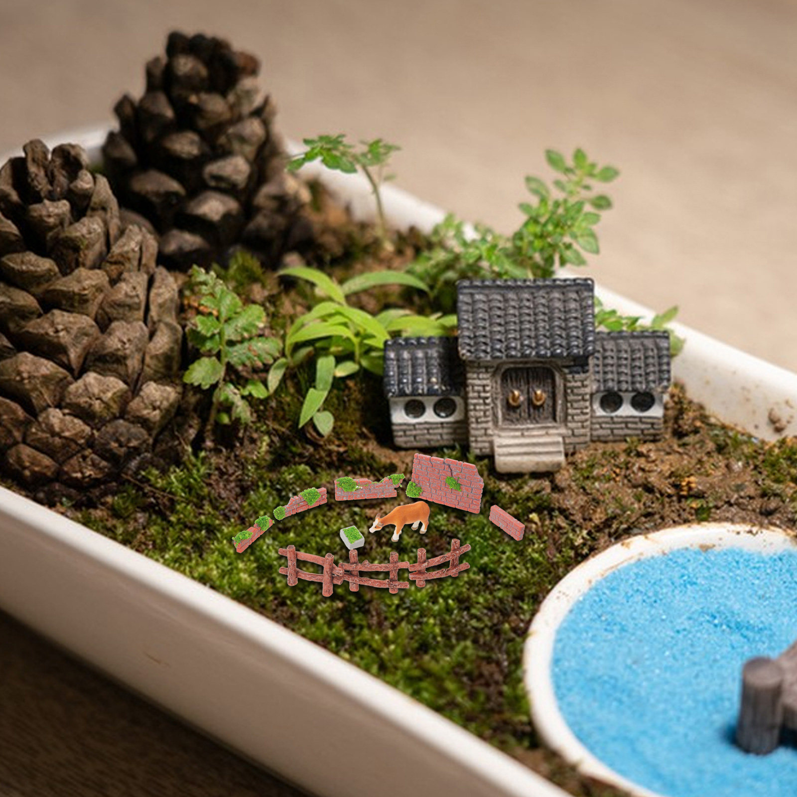 16-teiliger Miniatur-Gartenzau – Bonsai Garden Landscape Design Bewertung und Preis